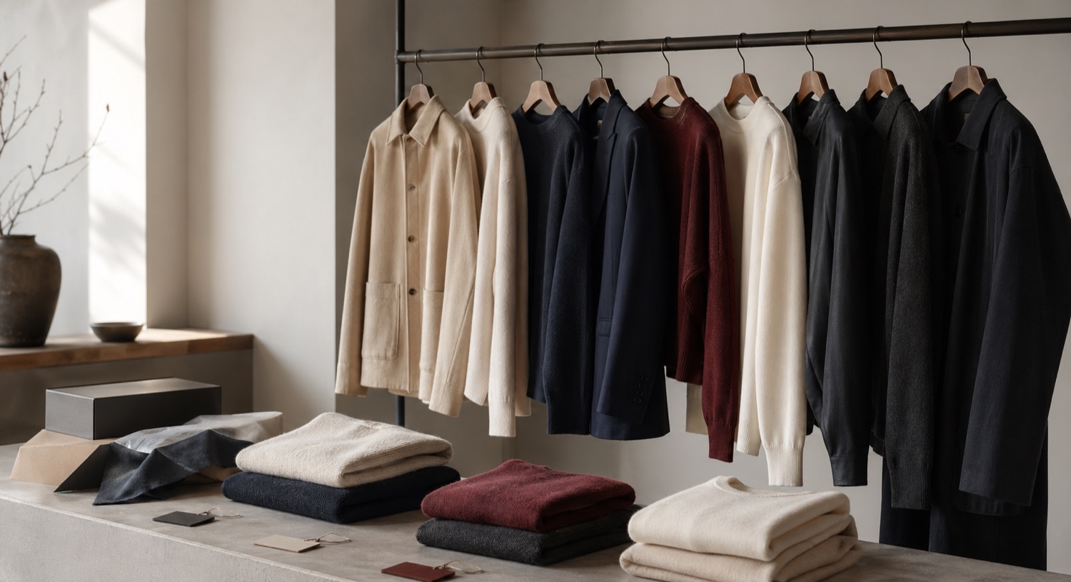 Finished apparel collection ready for launch